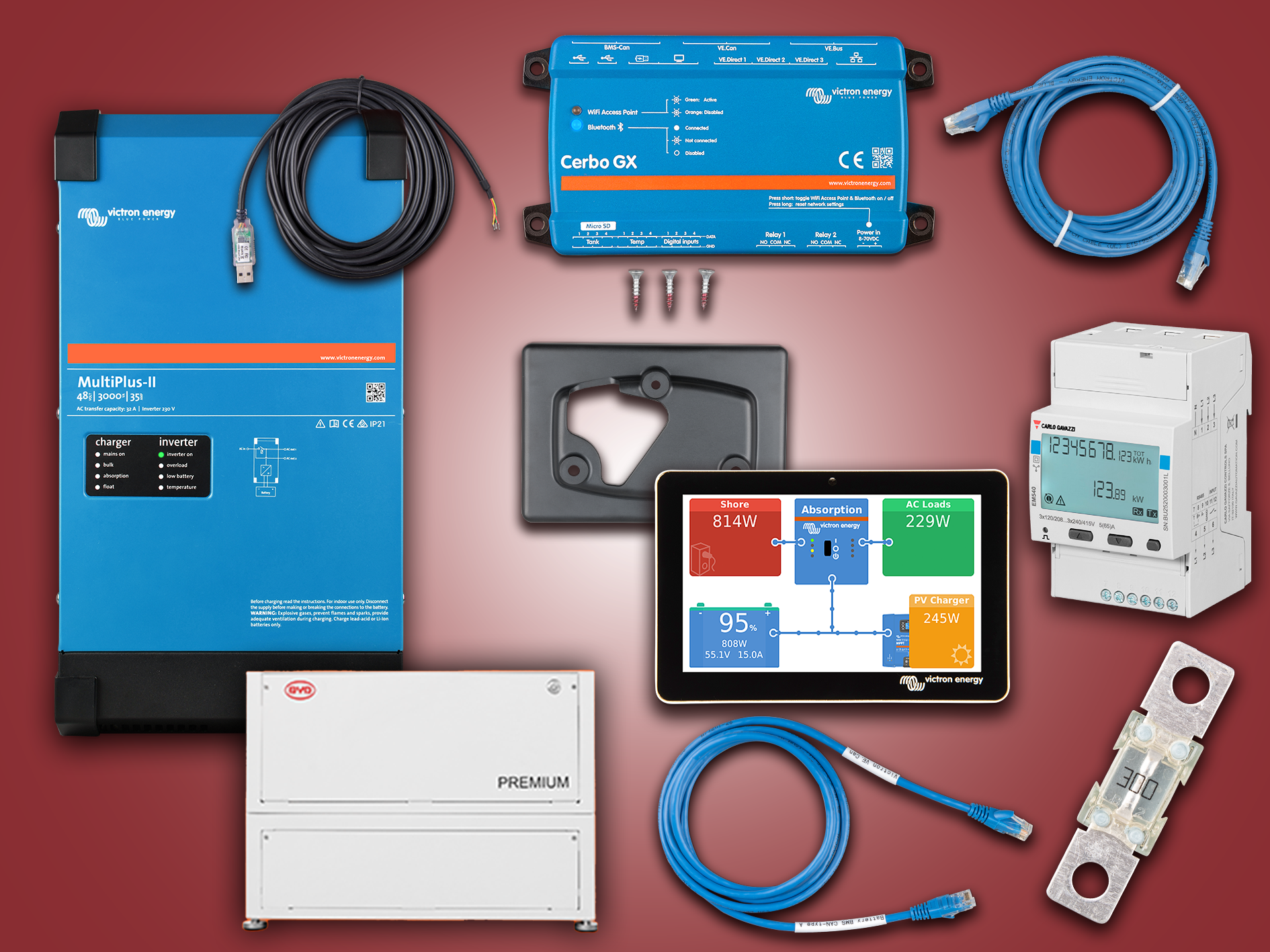 SERVICE TEAM Döbeln GmbH - Victron Energy 3phasig 9kVA ESS mit 15,4kWh BYD  Stromspeicher 48V